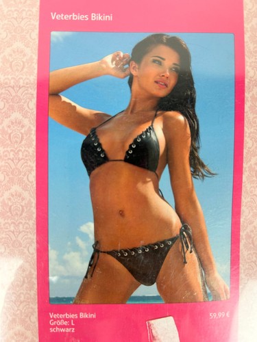Bikini schwarz nieten ösen - schwarz,